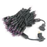 Commercial Grade Wide Angle 100 LED Purple 34' Long Black Wire