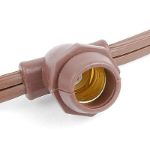 100' Brown Commercial Grade Stringer 100 Candelabra (e12) Base Sockets
