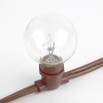 100' Brown Commercial Grade Stringer 100 Candelabra (e12) Base Sockets