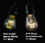 Warm White S14 LED Medium Base e26 Bulbs w/ 9 LEDs - 5pk