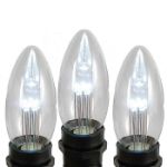Pure White Smooth Glass C9 LED Bulbs - 5pk