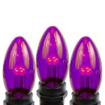 Purple Smooth Glass C9 LED Bulbs - 5pk