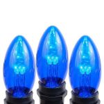 Blue Smooth Glass C9 LED Bulbs - 5pk