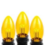 Yellow Smooth Glass C9 LED Bulbs - 5pk