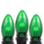 Green Smooth Glass C9 LED Bulbs - 5pk