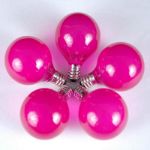 100 G40 Globe String Light Set with Pink Bulbs on Brown Wire