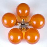 100 G40 Globe String Light Set with Orange Bulbs on Green Wire