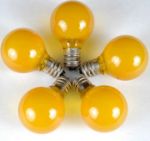100 G40 Globe String Light Set with Yellow Satin Bulbs on White Wire