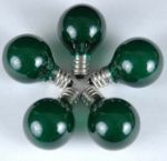 100 G30 Globe String Light Set with Green Satin Bulbs on White Wire