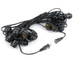 25 Clear S14 Commercial Grade Light String Set on 37.5' of Black Wire 