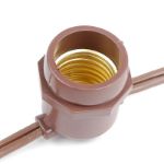 25 LED S14 Warm White Commercial Grade Light String Set on 37.5' of Brown Wire 