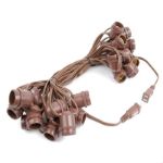 25 LED S14 Warm White Commercial Grade Light String Set on 37.5' of Brown Wire 