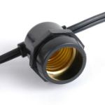 50 LED S14 Warm White Commercial Grade Light String Set on 100' of Black Wire 