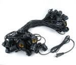 50 LED S14 Warm White Commercial Grade Light String Set on 100' of Black Wire 