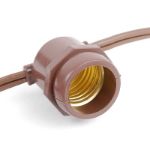 50 LED S14 Warm White Commercial Grade Light String Set on 100' of Brown Wire 