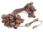 50 LED S14 Warm White Commercial Grade Light String Set on 100' of Brown Wire 