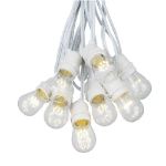 50 LED S14 Warm White Commercial Grade Light String Set on 100' of White Wire 