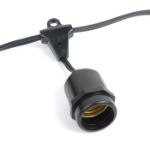 25 LED S14 Warm White Commercial Grade Suspended Light String Set on 37.5' of Black Wire 