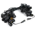 25 LED S14 Warm White Commercial Grade Suspended Light String Set on 37.5' of Black Wire 