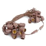 25 Clear S14 Commercial Grade Suspended Light String Set on 37.5' of Brown Wire 