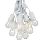 25 LED S14 Warm White Commercial Grade Suspended Light String Set on 37.5' of White Wire 