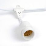 25 LED S14 Warm White Commercial Grade Suspended Light String Set on 37.5' of White Wire 