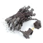 Brown Wire Clear Christmas Mini Lights 50 Light 11 Feet Long