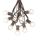 100 G30 Globe String Light Set with Frosted White Bulbs on Brown Wire