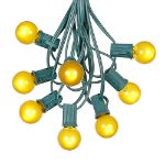 100 G30 Globe String Light Set with Yellow Satin Bulbs on Green Wire
