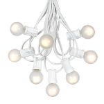 100 G30 Globe String Light Set with Frosted White Bulbs on White Wire