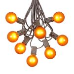100 G40 Globe String Light Set with Orange Bulbs on Brown Wire