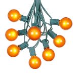 100 G40 Globe String Light Set with Orange Bulbs on Green Wire