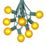 100 G40 Globe String Light Set with Yellow Bulbs on Green Wire