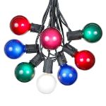 100 G50 Globe Light String Set with Multi Bulbs on Black Wire