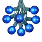 100 G50 Globe Light String Set with Blue on Green Wire