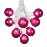 100 G50 Globe Light String Set with Purple Bulbs on White Wire