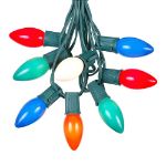 C9 25 Light String Set - Ceramic Assorted Bulbs - Green Wire