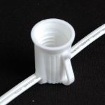 100 C9 Ceramic Christmas Light Set - White - White Wire