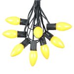 100 C9 Ceramic Christmas Light Set - Yellow - Black Wire