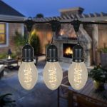 15 PS58 Vintage Edison String Light Set - 48' - Black Wire 