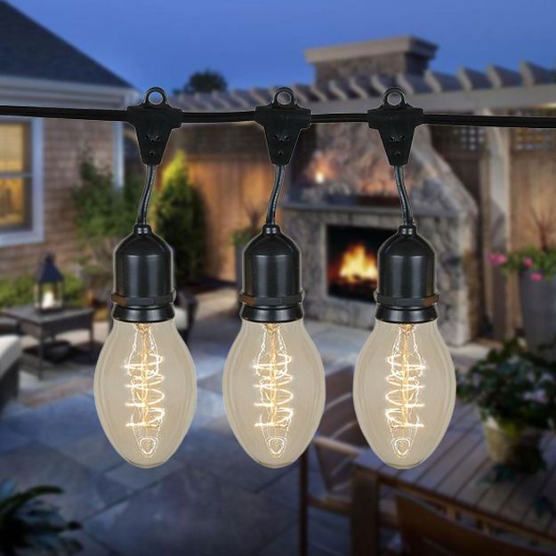 15 PS58 Vintage Edison String Light Set - 48' - Black Wire 