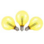 Yellow - G40 - Glass LED Replacement Bulbs - 25 Pack