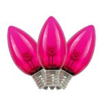 C7 - Pink - Glass LED Replacement Bulbs - 25 Pack