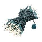 Frosted Christmas Mini Lights 100 Light 50 Feet Long on Green Wire