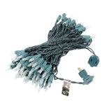 Frosted Christmas Mini Lights 100 Light 50 Feet Long on Green Wire