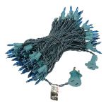 Teal Christmas Mini Lights 100 Light 50 Feet Long on Green Wire