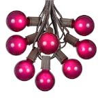 25 G50 Globe Light String Set with Purple Bulbs on Brown Wire
