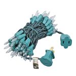 Clear 50 Light 11' Long Green Wire Christmas Mini Lights
