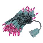 Purple 50 Light 11' Long Green Wire Christmas Mini Lights