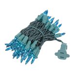 Teal 50 Light 11' Long Green Wire Christmas Mini Lights